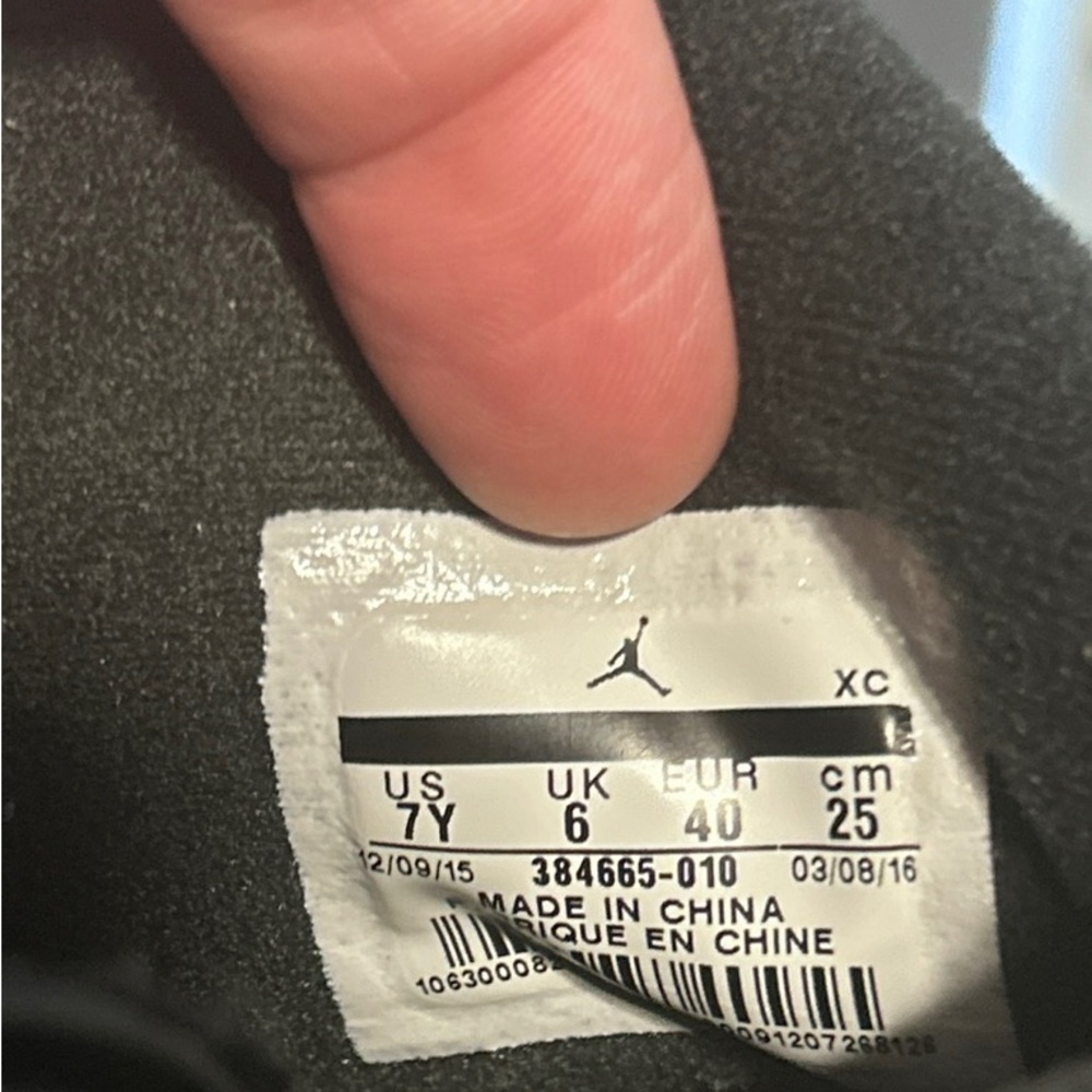 Gray with Black Air Jordans size boys/mens 7